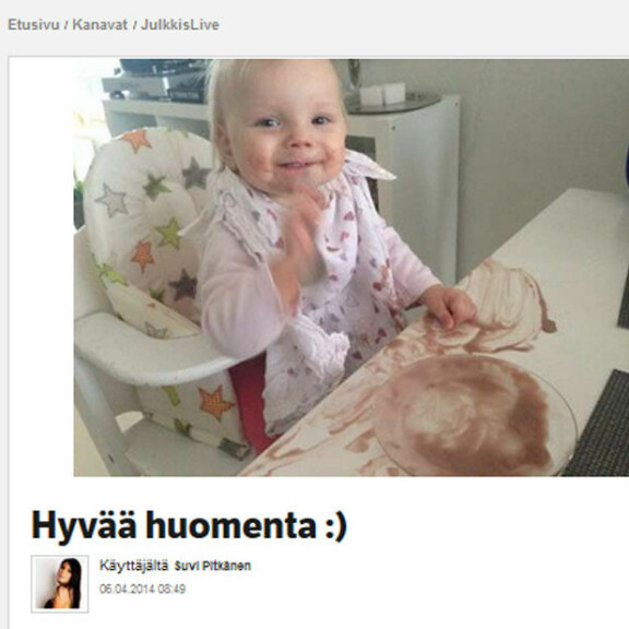 Suvi Pitkänen esittelee tyttärensä - voi, mikä höpönassu!