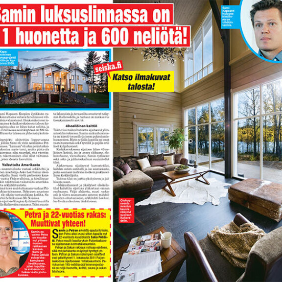 Tätä 600 neliön luksuskotia Sami Kapasen tsekki-kulta nyt emännöi - kuvat! Sami Kapanen koti Kuopiossa sisäkuva