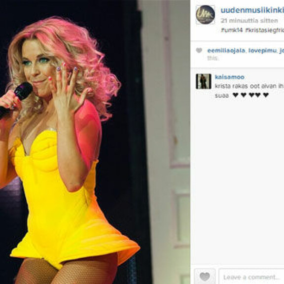 Nyt on rohkea asuvalinta, Krista Siegfrids - kuva!