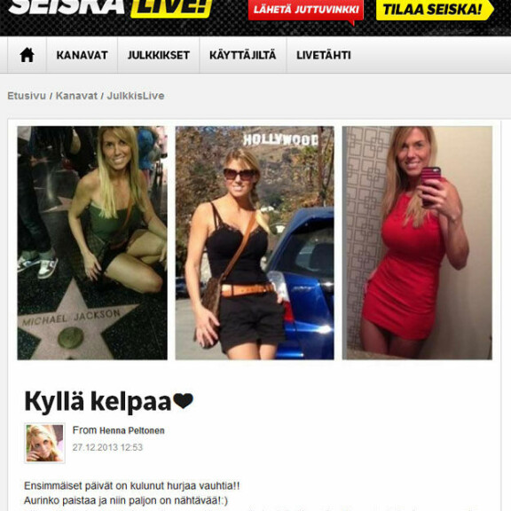 Henna Peltosen seksikäs loma-look: Napapaitoja ja minishortseja - katso kuvat!