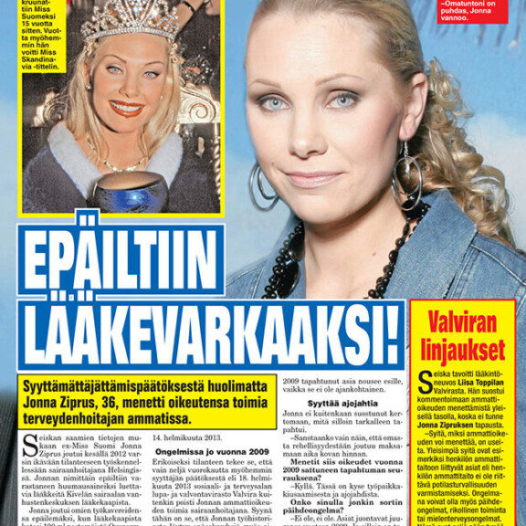 Ex-missi Jonna Ziprus avoimena: Jäin lääkekoukkuun!