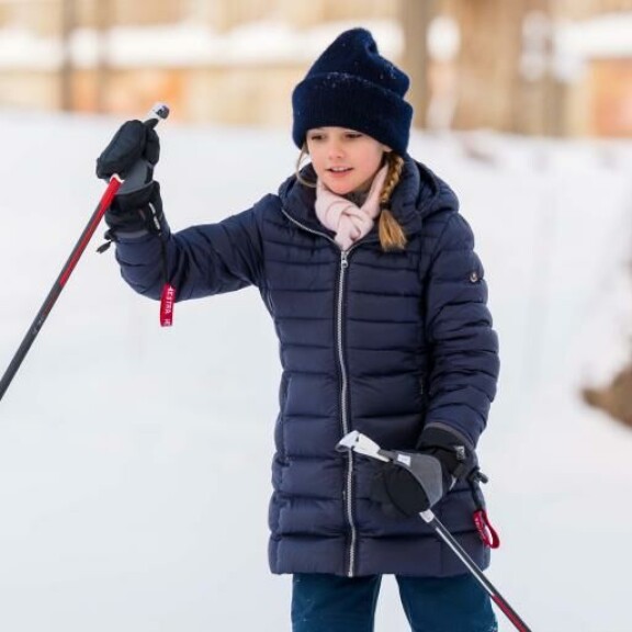 Näin Estelle hiihti vuosi sitten. Estelle