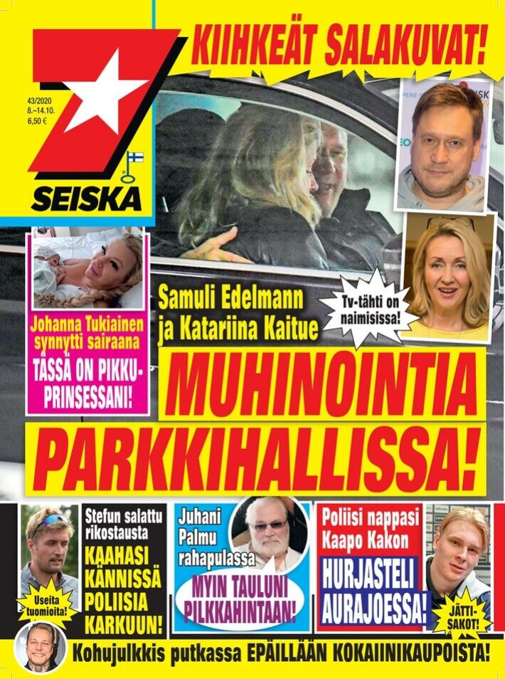 SEISKA 43/2020 Seiska paljasti, kuinka Katariina ja Samuli Edelmann muhinoivat kauppakeskuksen autohallissa. Seuraavalla viikolla Katariinan Espoon-koti meni myyntiin. SEISKA 43/2020 Seiska paljasti, kuinka Katariina ja Samuli Edelmann muhinoivat kauppakeskuksen autohallissa. Seuraavalla viikolla Katariinan Espoon-koti meni myyntiin.