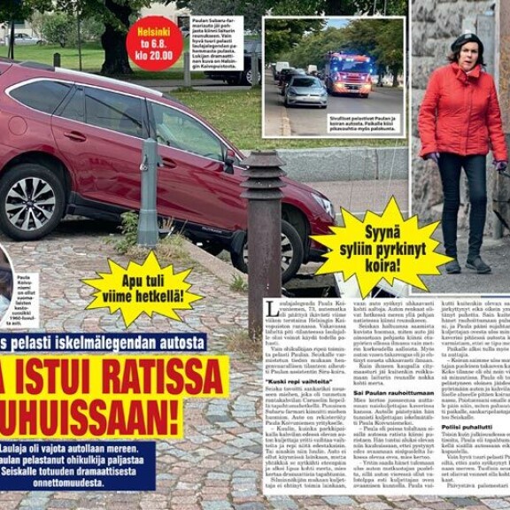 SEISKA 35/2020 Paula Koivuniemi joutui vuosi sitten dramaattiseen onnettomuuteen, kun hänen autonsa oli pudota mereen. SEISKA 35/2020 Paula Koivuniemi joutui vuosi sitten dramaattiseen onnettomuuteen, kun hänen autonsa oli pudota mereen.