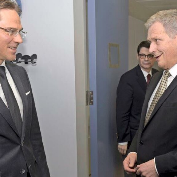 Sauli Niinistö valittiin tasavallan presidentiksi Jyrkin pääministerikaudella. Herrojen välillä on ollut erimielisyyksiäkin, kun Jyrki jätti Saulin ulos hallituksesta 2007. Sauli Niinistö valittiin tasavallan presidentiksi Jyrkin pääministerikaudella. Herrojen välillä on ollut erimielisyyksiäkin, kun Jyrki jätti Saulin ulos hallituksesta 2007.
