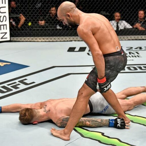 Saksalainen Ottman Azaitar tyrmäsi Teemun ensimmäisessä erässä syyskuussa 2019. Saksalainen Ottman Azaitar tyrmäsi Teemun ensimmäisessä erässä syyskuussa 2019.